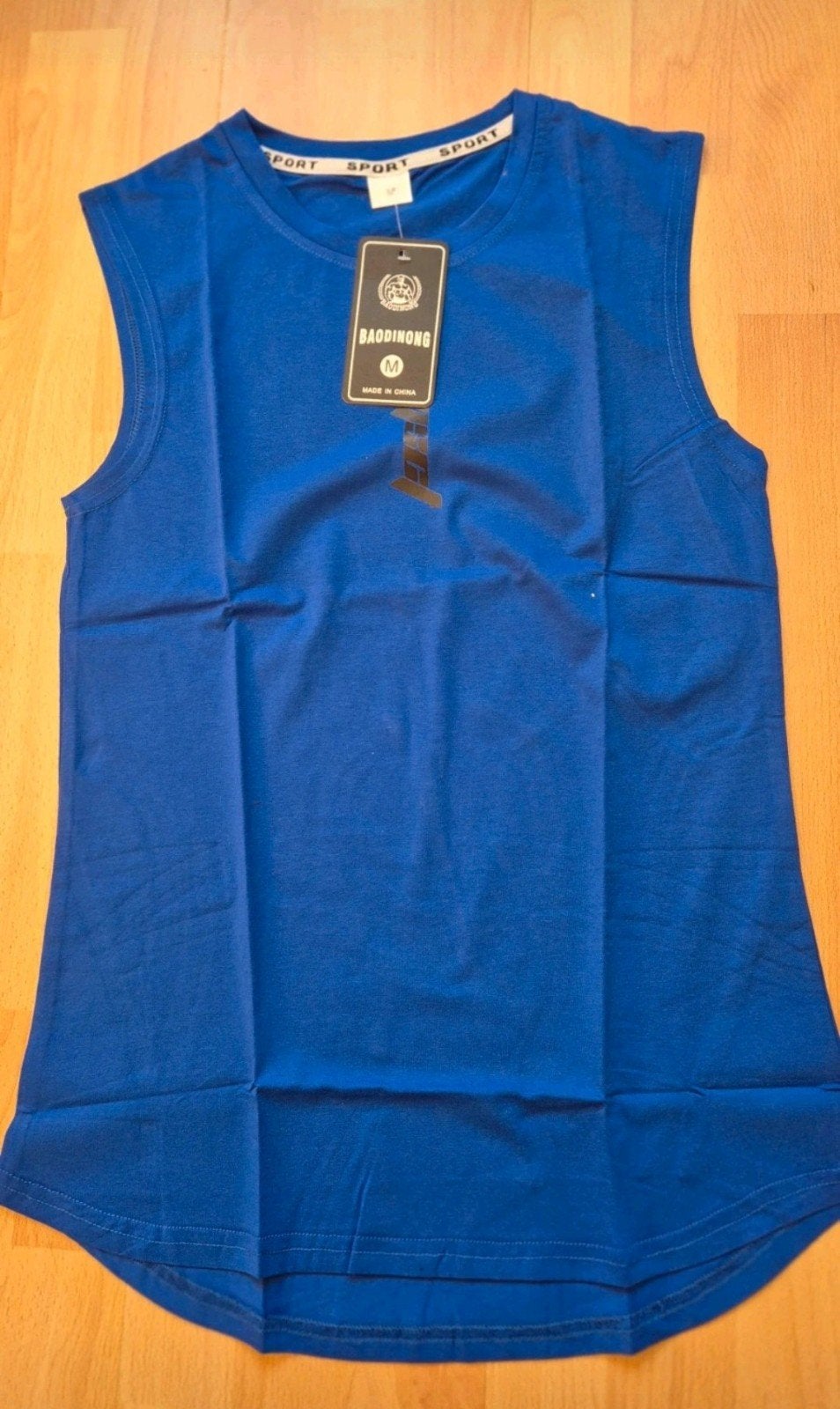 Nieuwe blauwe heren singlet maat S. Okselmaat 41 cm., Blauw, Nieuw, Ophalen of Verzenden, Algemeen