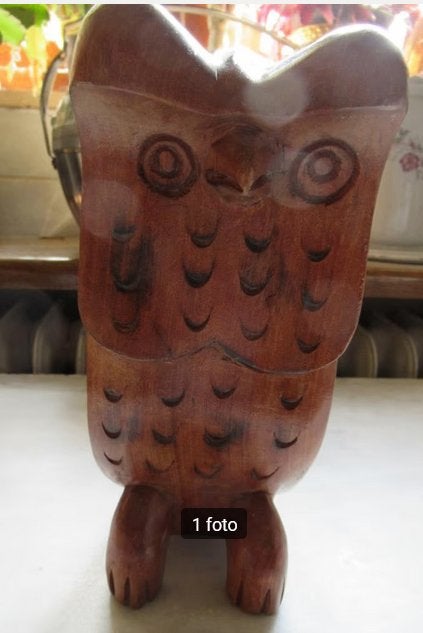 Uil, massief hout, Houtsnijwerk, Ophalen of Verzenden, 20 - 50 cm, Hout