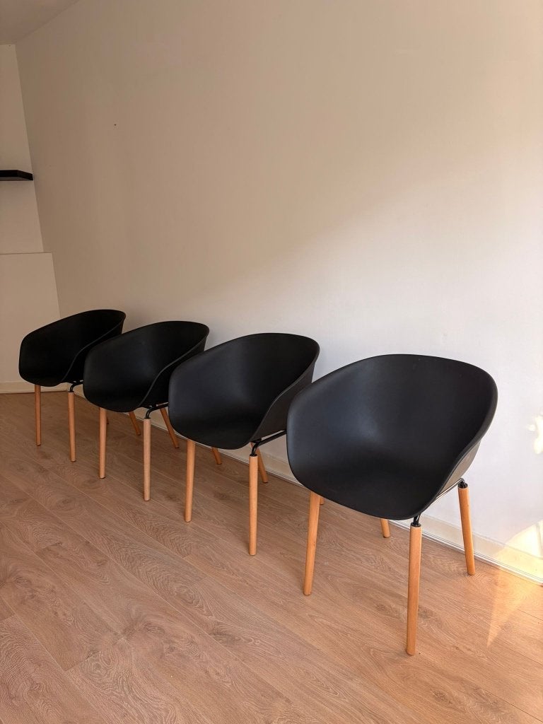 Zwarte eettafel stoelen 2, Huis en Inrichting, Stoelen, Ophalen, Twee, Hout, Zwart