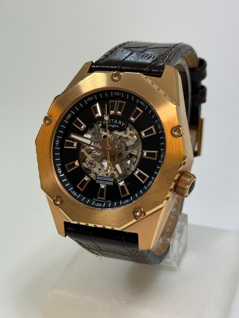Rotary Automatic Herenhorloge - Goudkleurig met Leer, Ophalen of Verzenden