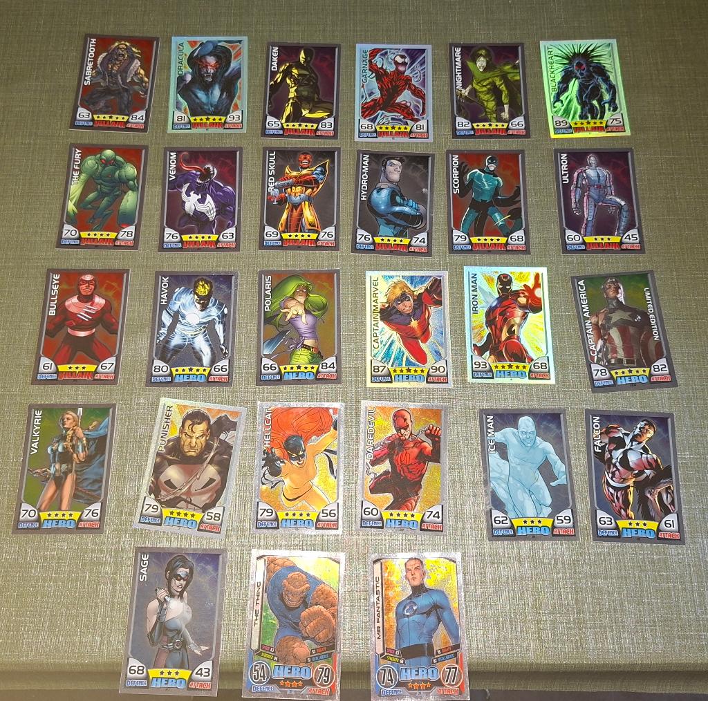27 speciale kaarten Marvel Hero Attax, Ophalen of Verzenden, Nieuw, Speelkaart(en)