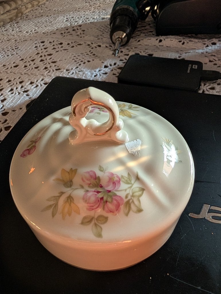 deksel van de edelstein maria-theresia old roses botervloot, Ophalen of Verzenden