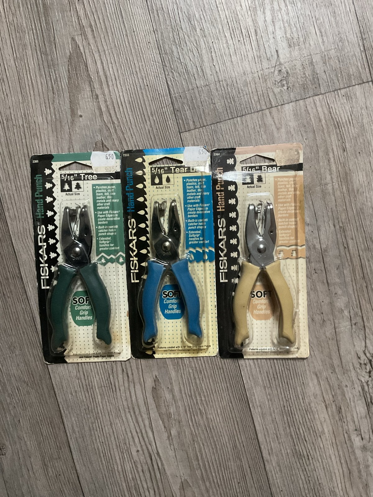 3 Fiskars handponsen: Boom, Druppel & Beer (nieuw), Softgrip, Nieuw, Meerkleurig, Overige merken