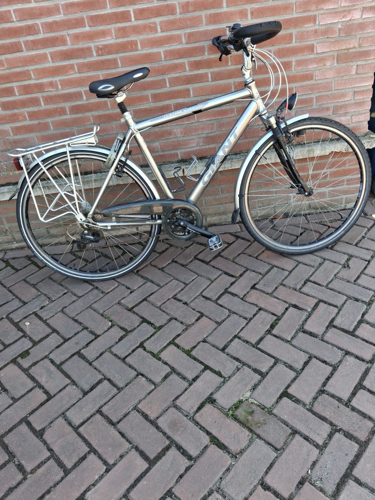 Giant herenfiets met 3 x 9 versnellingen maat L, Ophalen, Gebruikt, Velgrem, Versnellingen