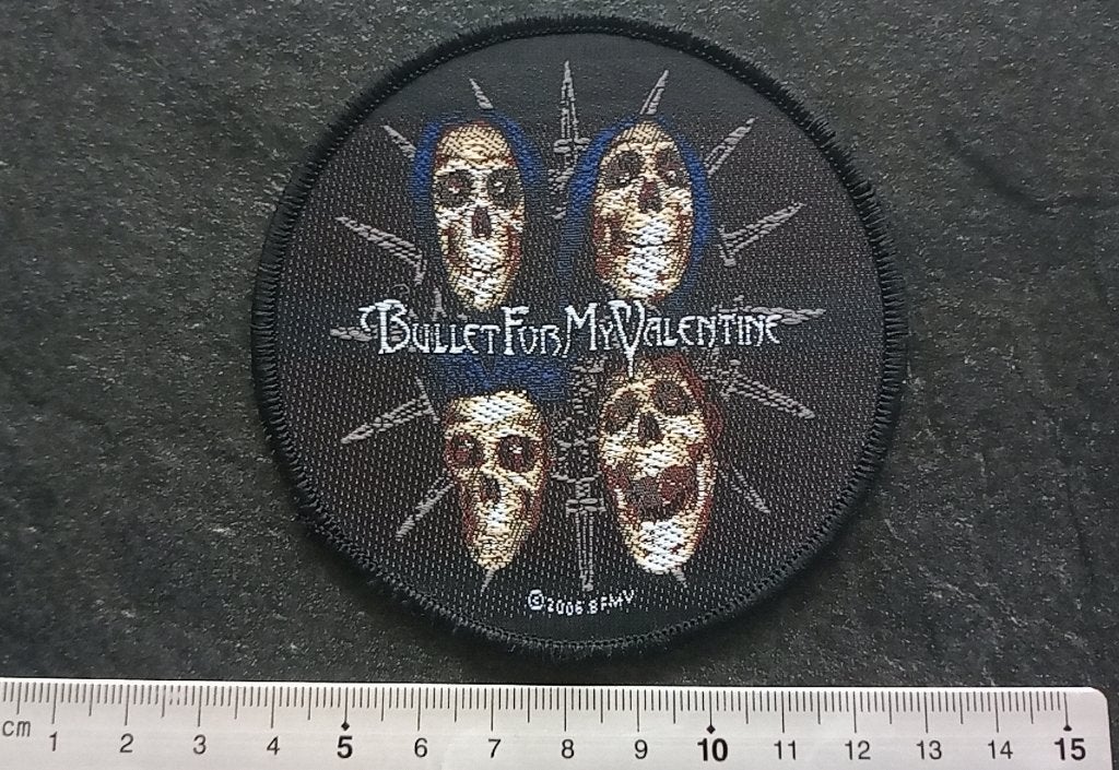 Bullet For My Valentine 2006 skull portraits patch b108, Ophalen of Verzenden, Nieuw, Kleding