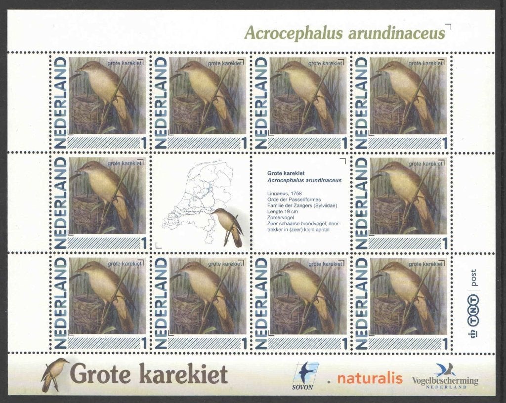 Postzegels Vogels in Nederland: Grote karekiet, Ophalen of Verzenden, Na 1940, Postfris