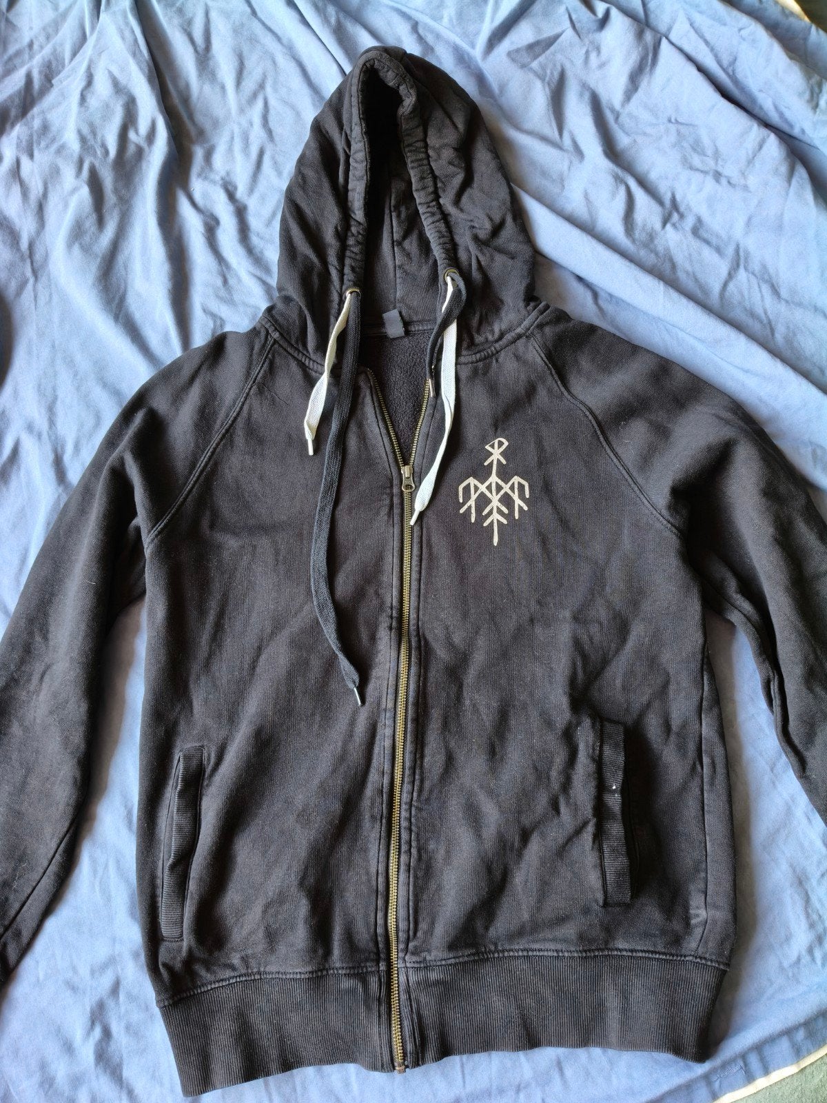 Wardruna Yggdrasil Hoodie - Zwart, Maat L, Ophalen of Verzenden, Gedragen, Zwart