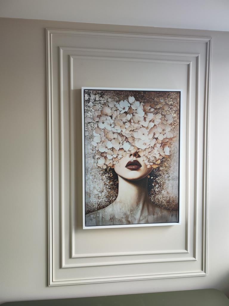Canvas in witte baklijst nieuw 50*70 cm, Ophalen