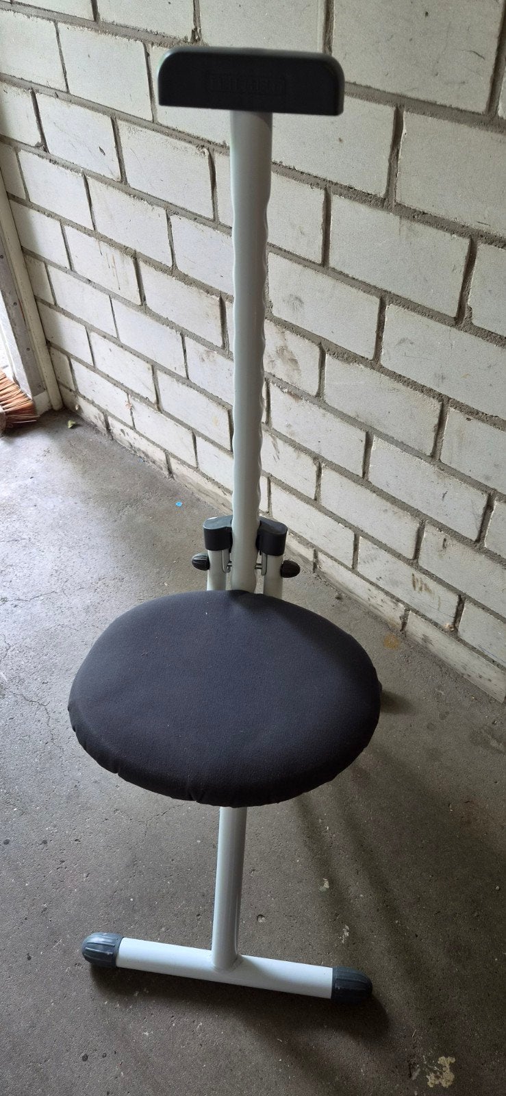 Ergonomische kruk/stoel - Zwart/Wit, in hoogte verstelbaar, Ophalen, Gebruikt, Zwart, Stof