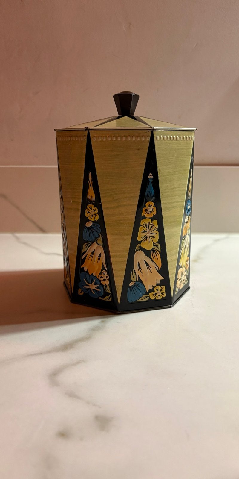 Vintage decoratieve pot met bloemenprint, Ophalen of Verzenden