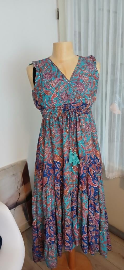 Seide maxi jurk ibiza style mt 38, Maat 38/40 (M), Overige kleuren, Verzenden, Nieuw
