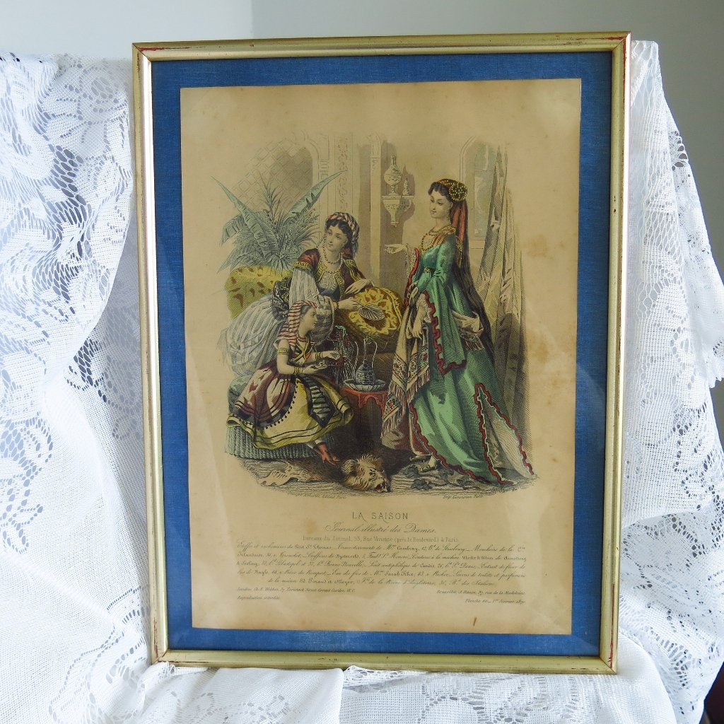 Antieke modeprent, Antiek en Kunst, Ophalen of Verzenden