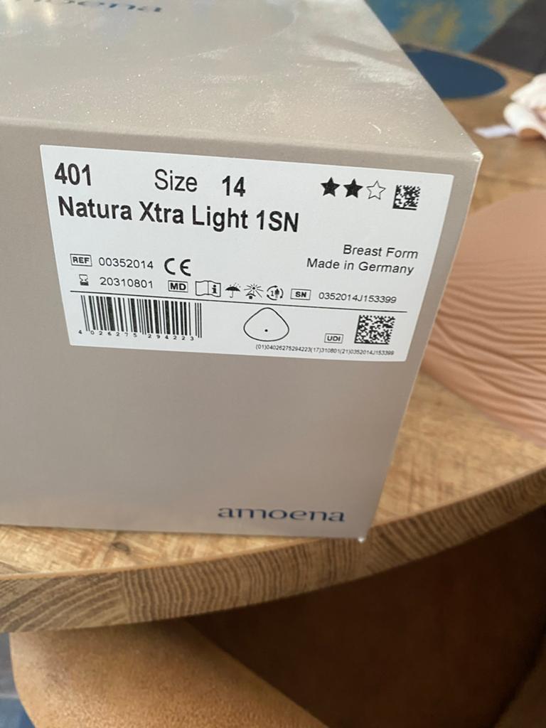 Amoena Natura Xtra Light 1SN Borstprothese Maat 14, Ophalen, BH