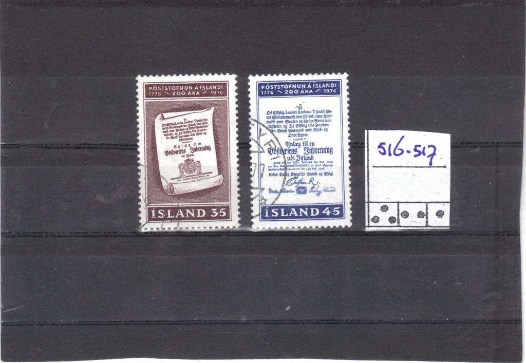 IJsland Mi 516-517 gest, Ophalen of Verzenden, IJsland, Gestempeld