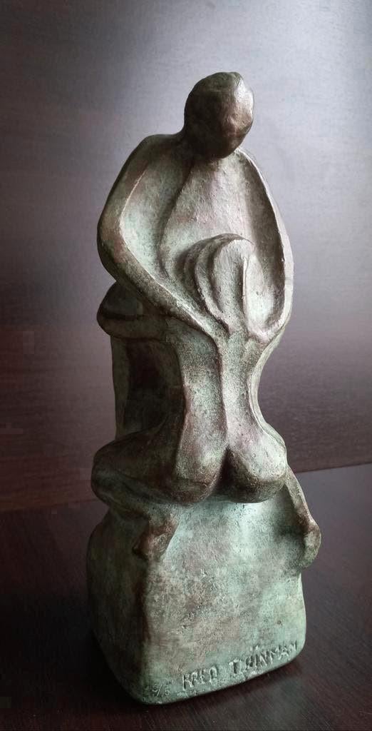 Brons beeld abstract Hot Hartstocht Fred Tuynman 1981, Ophalen of Verzenden, Brons