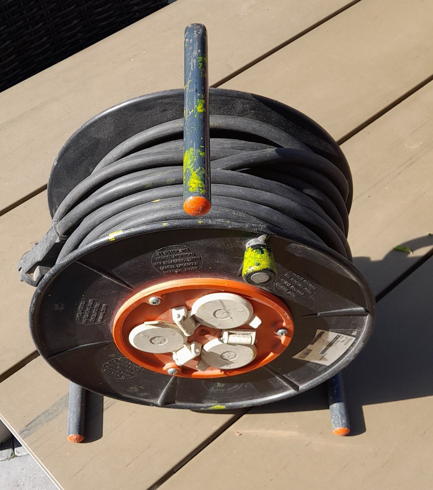 Professionele Kabelhaspel 25 Meter, Doe-het-zelf en Verbouw, Elektra en Kabels, Ophalen of Verzenden, Kabel of Snoer