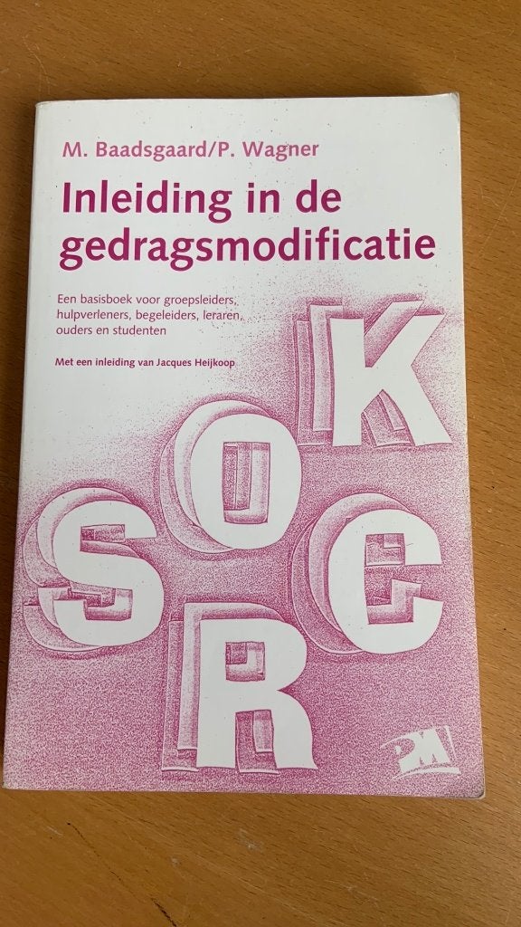 M. Baadsgaard - P. Wagner-Inleiding in de gedragsmodificatie, Ophalen of Verzenden, Beta, Zo goed als nieuw, HBO