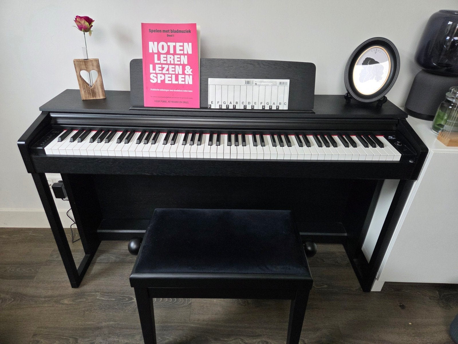 Fazley DP-320-BK Digitale Piano Zwart met Kruk, Ophalen, Zwart, Digitaal, Zo goed als nieuw