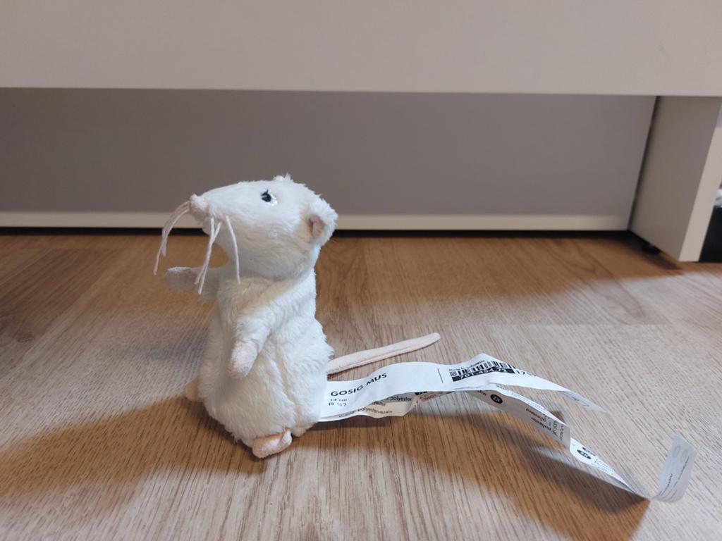 IKEA witte muis knuffeltje gosig mus, Ophalen of Verzenden