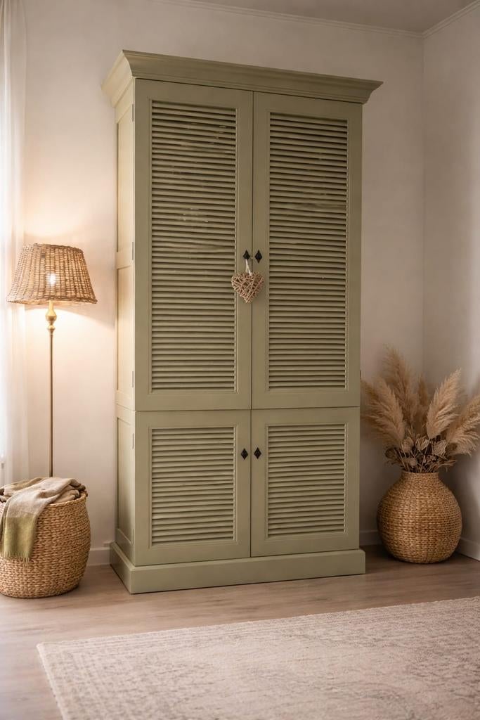 Franse kast met louvredeuren/shutters, Ophalen, 25 tot 50 cm, 100 tot 150 cm, 200 cm of meer