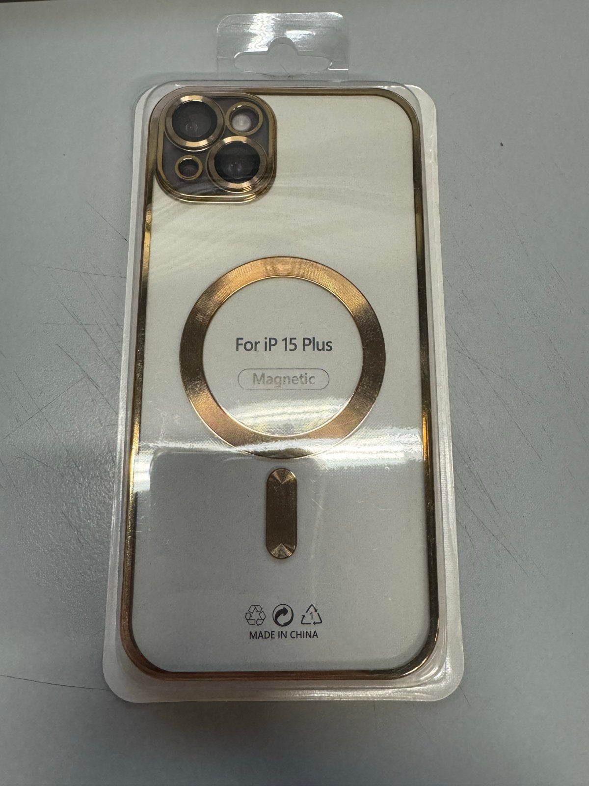Fashion Case iPhone 15 Plus - Goudkleurig met MagSafe, Telecommunicatie, Overige merken, Goud, Nieuw, Hoesje of Tasje