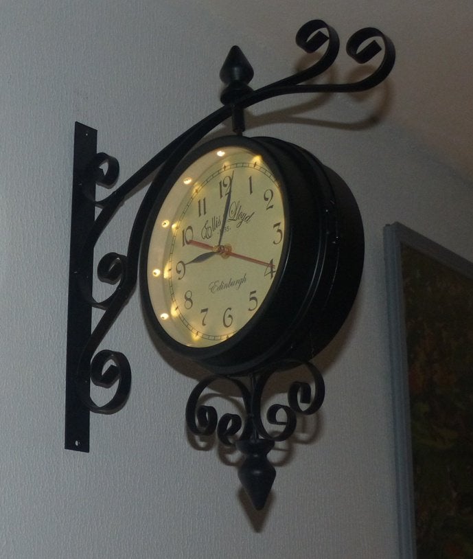 Klassiek Stationsklok Ellis & Lloyd, 20 cm.verlichting erin., Huis en Inrichting, Woonaccessoires | Klokken, Analoog, Ophalen of Verzenden