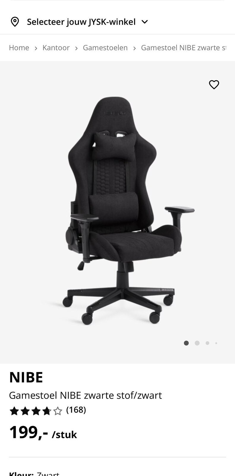 Game/luxe bureau stoel, Ophalen, Zo goed als nieuw, Zwart