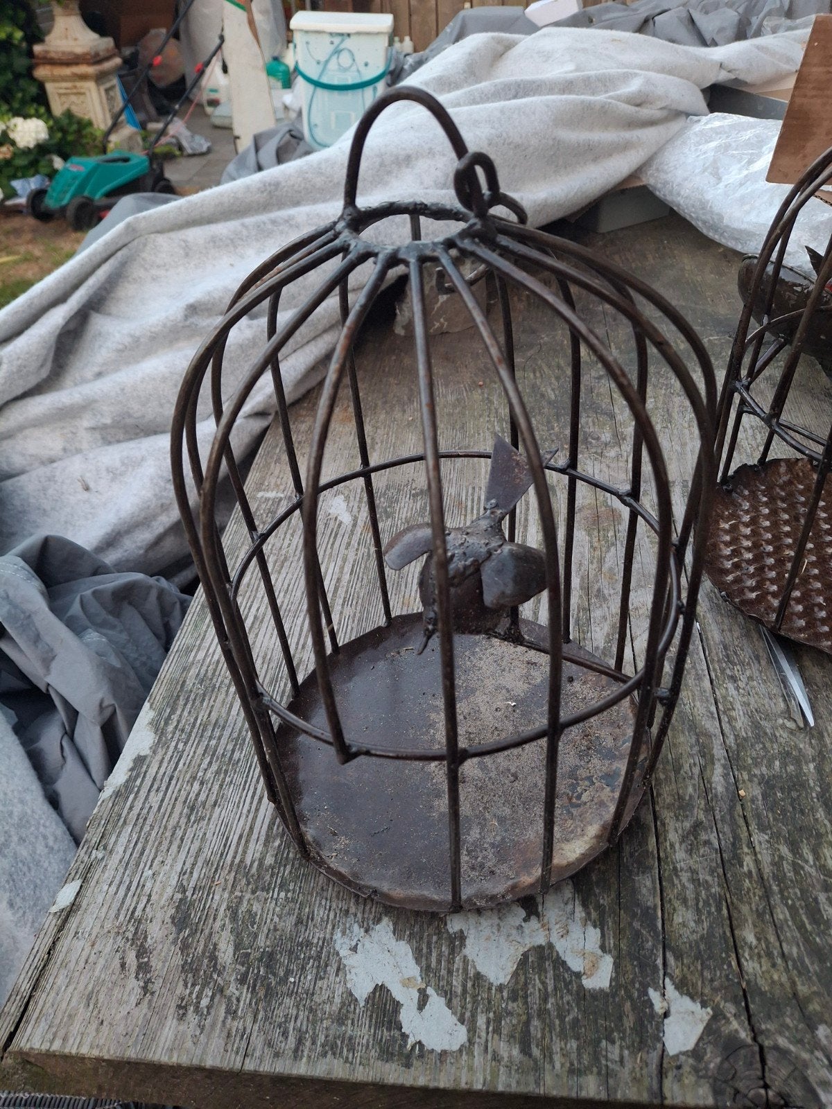 Decoratieve vogelkooi met vogelbeeldje, Ophalen of Verzenden