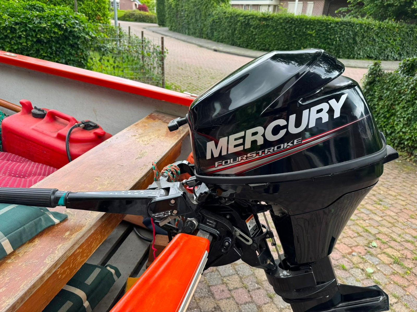 Mercury 9.9 pk buitenboordmotor, boot en trailer, Watersport en Boten, Ophalen, Zo goed als nieuw, Benzine, 5 tot 10 pk