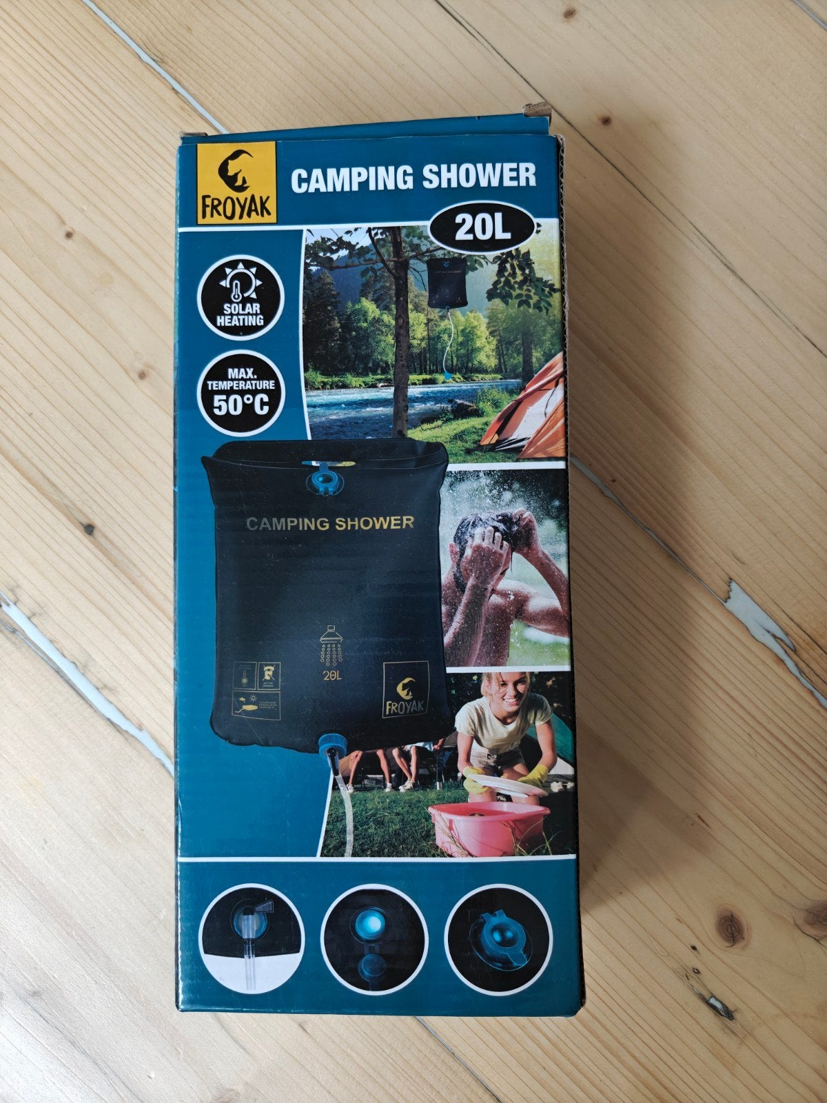 Froyak Camping Douche 20L - Solar Verwarming, Ophalen of Verzenden, Nieuw