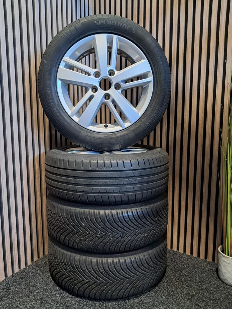 16 inch 5x112 VW velgenset 5+ mm Zomerbanden - Seat Skoda, Auto-onderdelen, Banden en Velgen, Ophalen, Gebruikt, 16 inch, VW