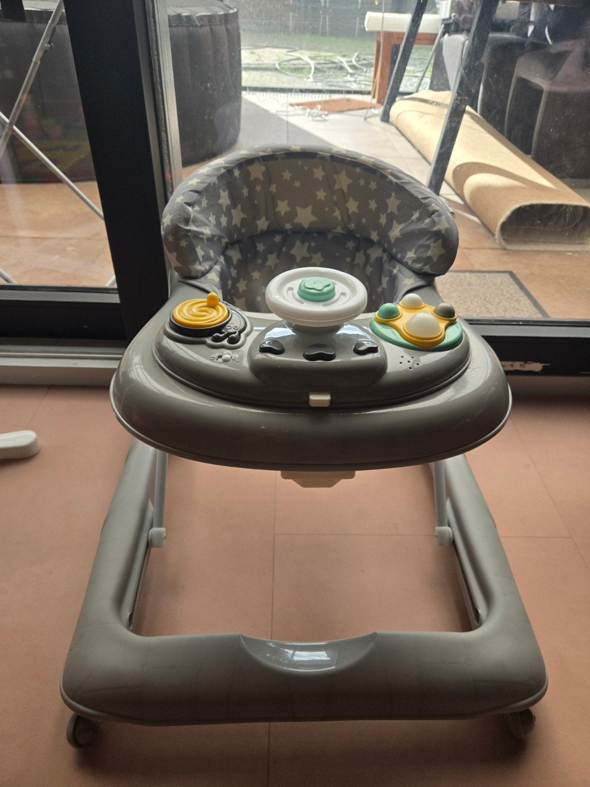 Bebies First Loopstoel grijs met sterren, Ophalen, Zo goed als nieuw, Babygym, Met licht
