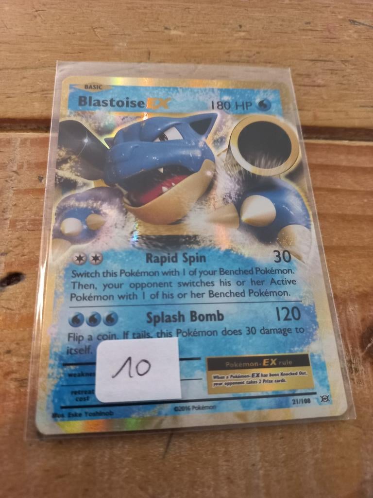 Blastoise ex pokemon kaart, Ophalen of Verzenden, Zo goed als nieuw, Losse kaart, Foil