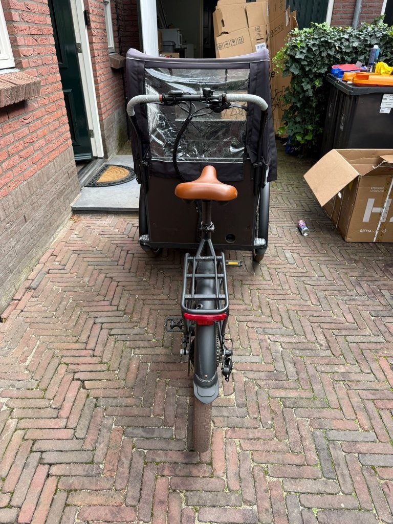 Vogue Journey Elektrische Bakfiets 7 Speed Matt-Black/Brown, 4 kinderen of meer, Gebruikt, Elektrisch, Schijfrem