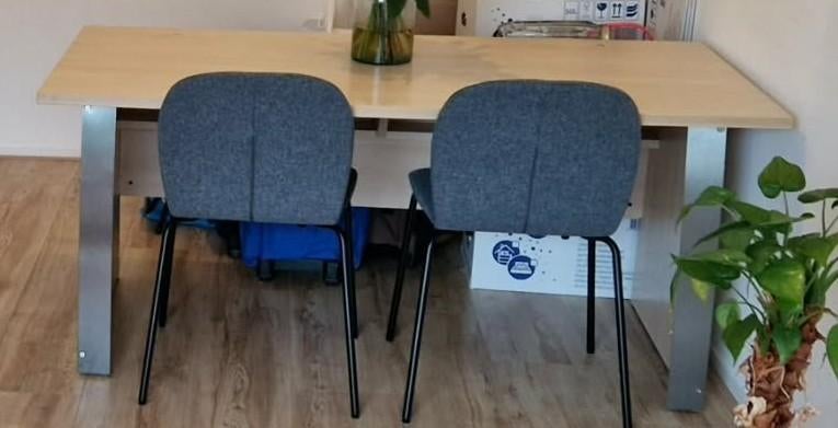 Bureau, Huis en Inrichting, Bureaus, Gebruikt, Overige typen, Overige merken, Modern, Beige, Demontabel, Ophalen