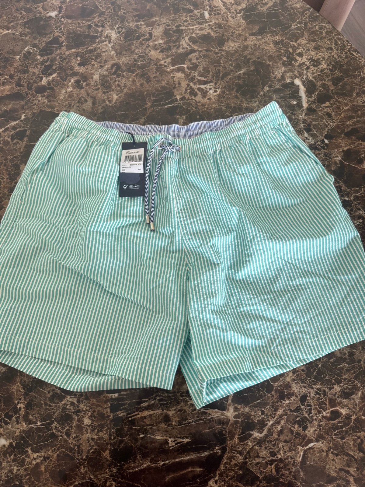 Faconnable Zwemshort Gestreept XXL Nieuw met kaartjes, Ophalen of Verzenden, Overige maten, Groen, Zwemshort