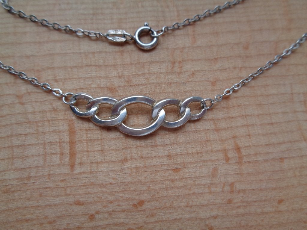 zilveren vintage ketting met gourmet hanger [669], Verzenden, Zo goed als nieuw, Zilver, Zilver