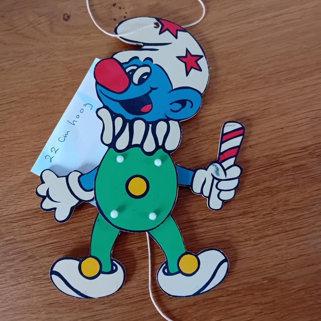 Smurf houten trekpop, Ophalen of Verzenden