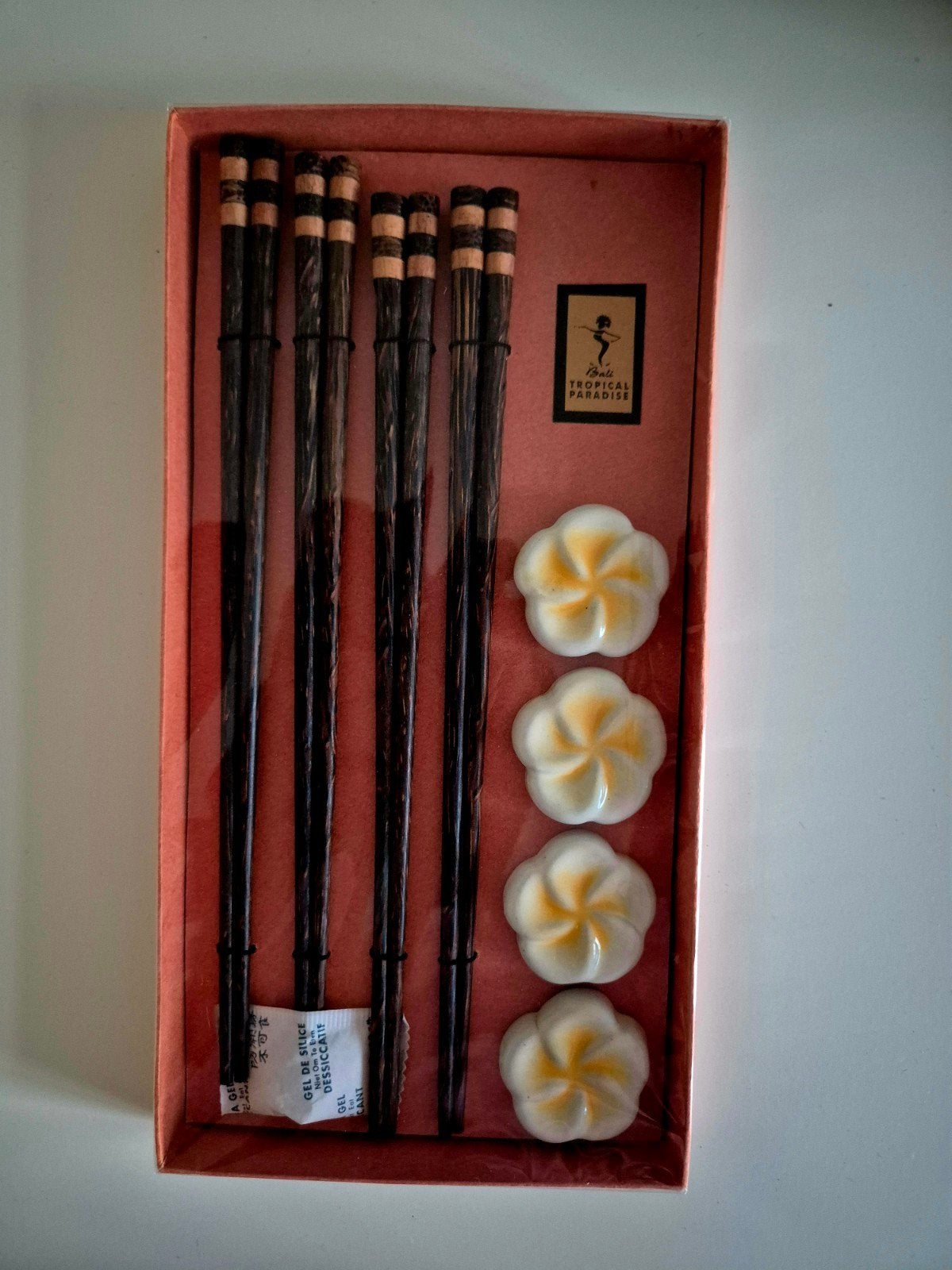 Nieuwe eetstokjes set met bloemvormige houders, Overige typen, Hout, Nieuw, Ophalen of Verzenden