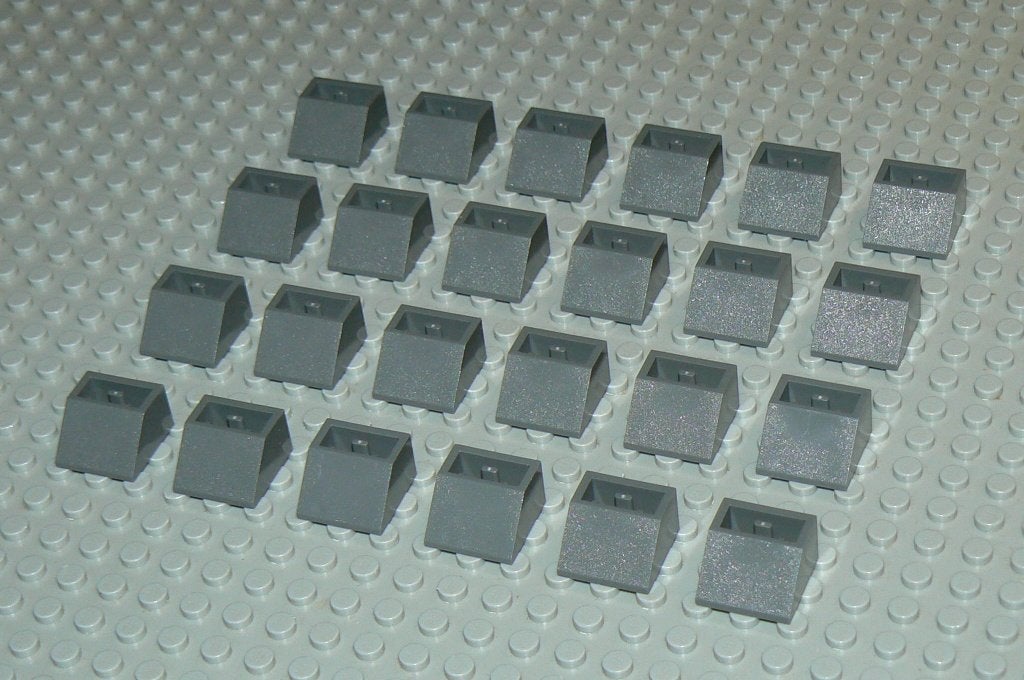 L262 Omgekeerde dakpannen 2x2 nieuwe kleur donker grijs 24 s, Ophalen of Verzenden, Nieuw, Losse stenen, Lego