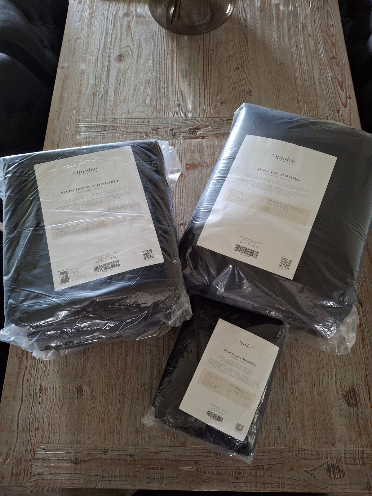 Compleet set van Optidee (optipluche zwart), Zwart, Dekbedovertrek, Ophalen of Verzenden, Nieuw