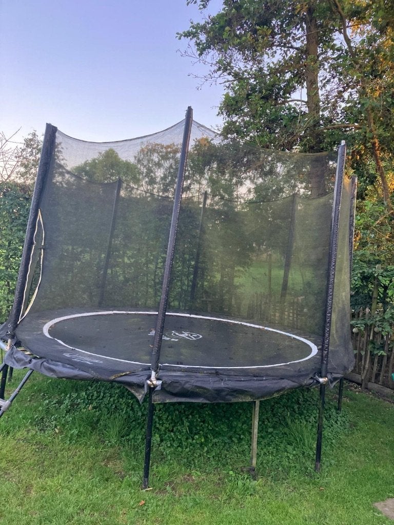 Trampoline Optimum Skyline Trampolineset d 3,66m zwart, Ophalen, Gebruikt