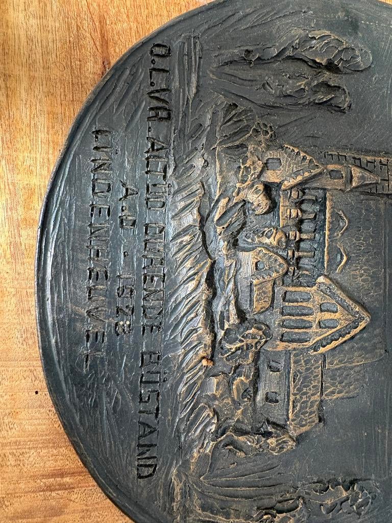 Houten plaquette kerk Lindenheuvel, O.L.V. Altijd Durende Bi, Ophalen of Verzenden