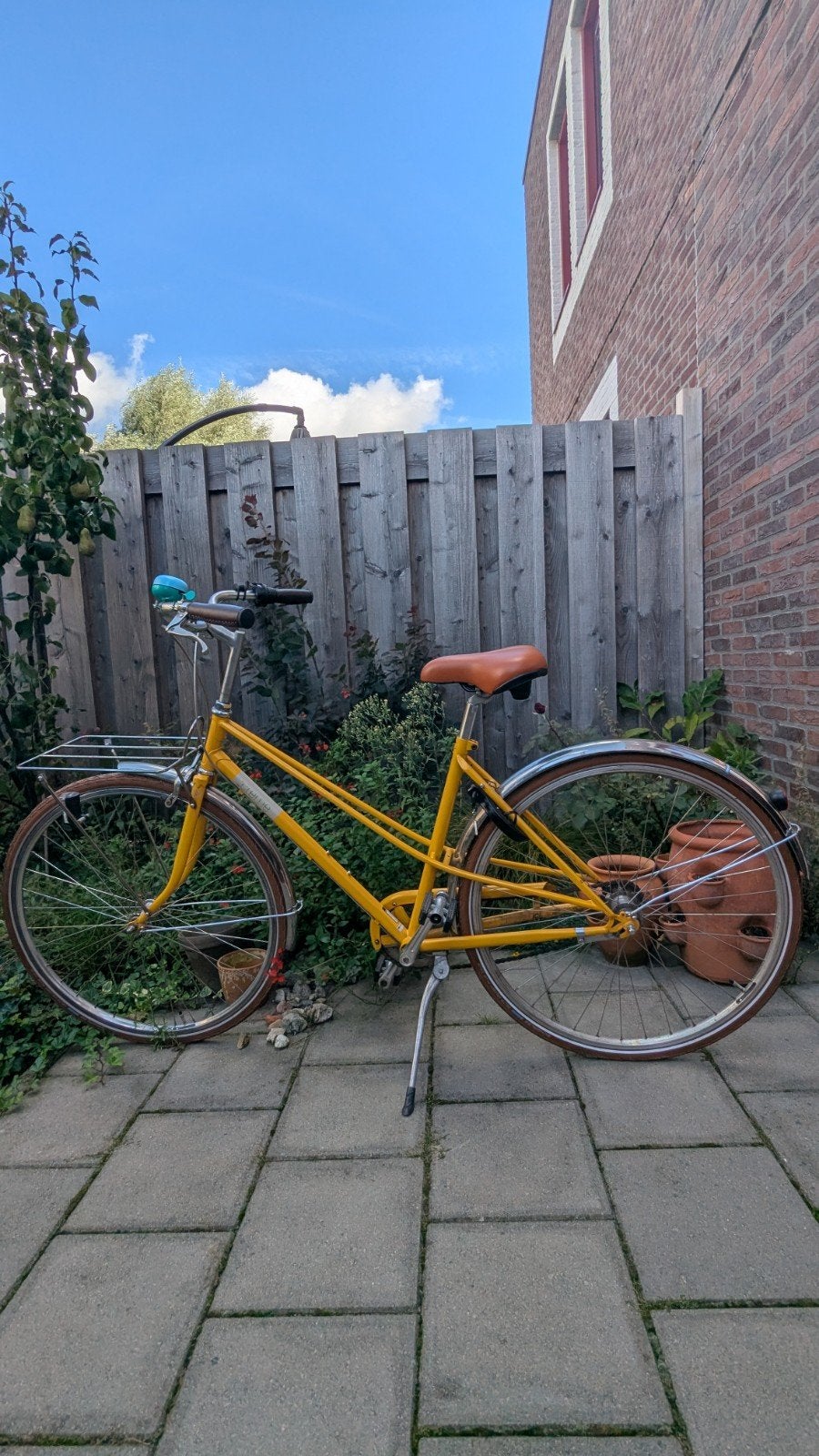 Retro Creme stadsfiets met voorrek, 3 versnellingen, 47 tot 51 cm, Ophalen, Terugtraprem, Creme