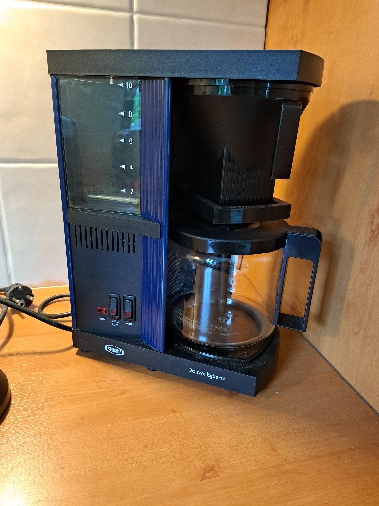 Douwe Egberts Techni-vorm koffieapparaat donkerblauw, Witgoed en Apparatuur, 10 kopjes of meer, Ophalen of Verzenden, Zo goed als nieuw
