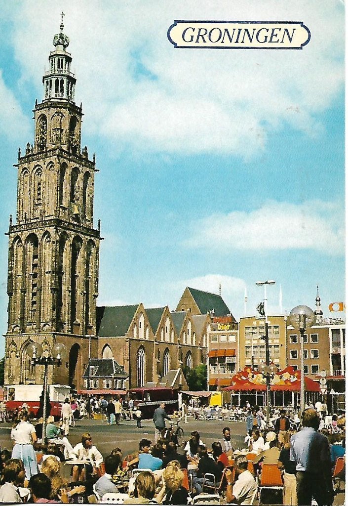 Groningen- -Grote Markt met Martinitoren., Verzenden, 1980 tot heden, Gelopen, Groningen