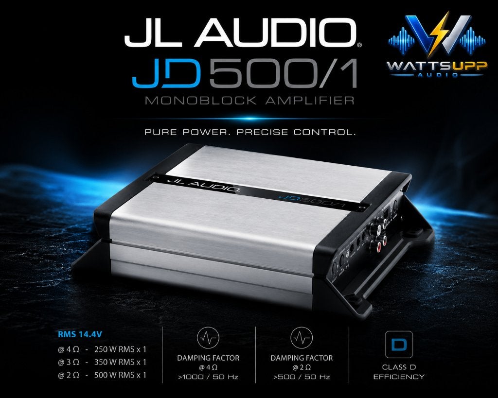 JL Audio JD500/1 Monoblok versterker 500W RMS @ 2 ohm, Auto diversen, Autospeakers, Hifi-Focus, Aalsmeerderweg 173 1432 CL, Aalsmeer