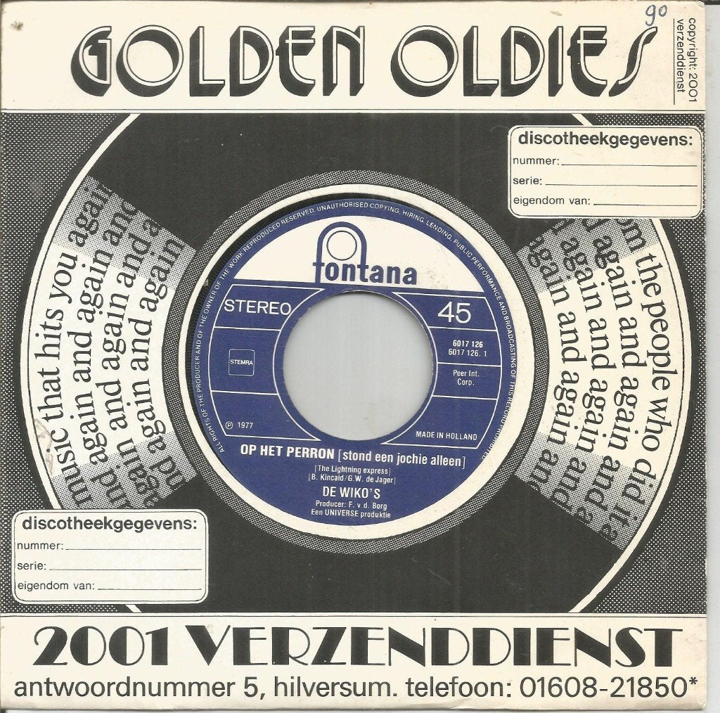 VERKOCHT De Wiko's ‎– Op Het Perron (1977), Cd's en Dvd's, Vinyl | Nederlandstalig, Originele persing, 7 inch, Ophalen of Verzenden