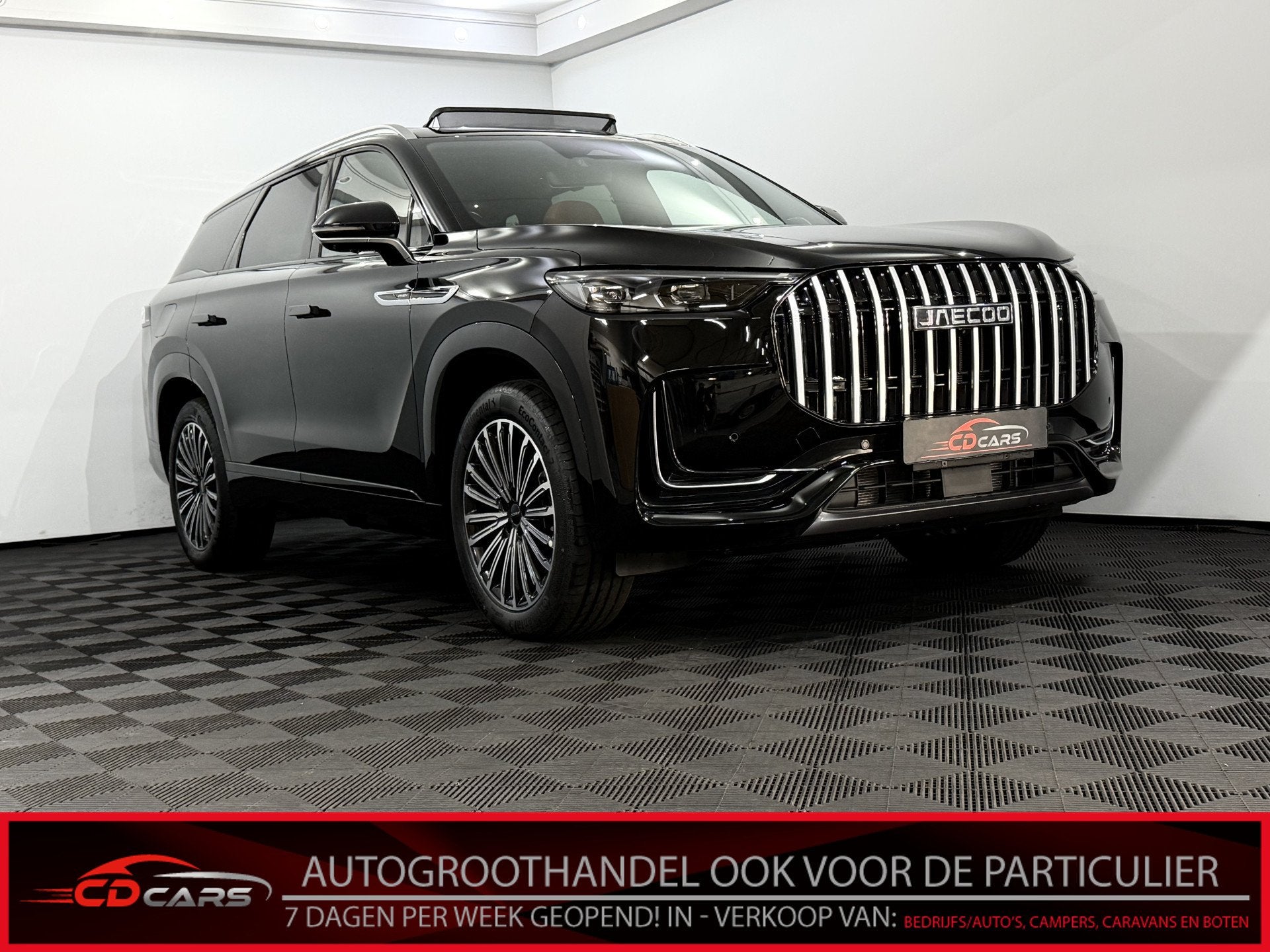 Jaecoo 8 1.5 SHS-P Exclusive 7p 428PK Panoramadak, Brown led, Auto's, Automaat, Gebruikt, Overige modellen, 7 stoelen