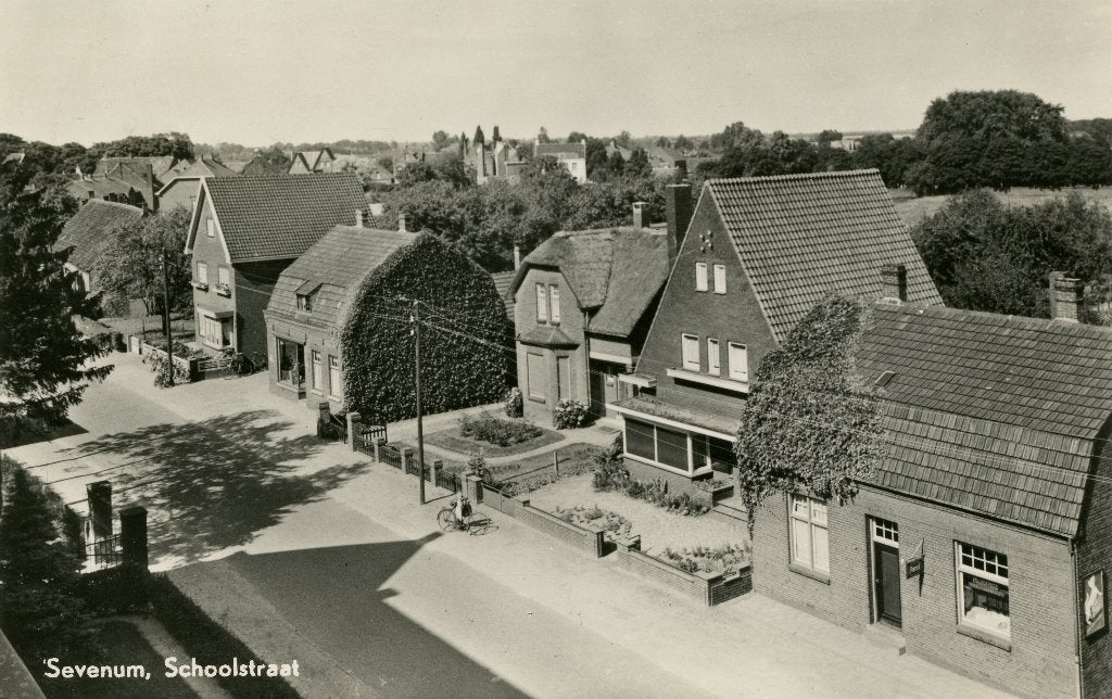 Fotokaart Sevenum Schoolstraat 1957, Verzenden, 1940 tot 1960, Gelopen, Limburg